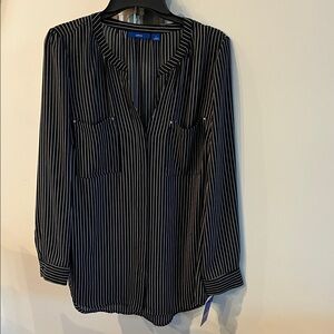 Black and White Striped Blouse
